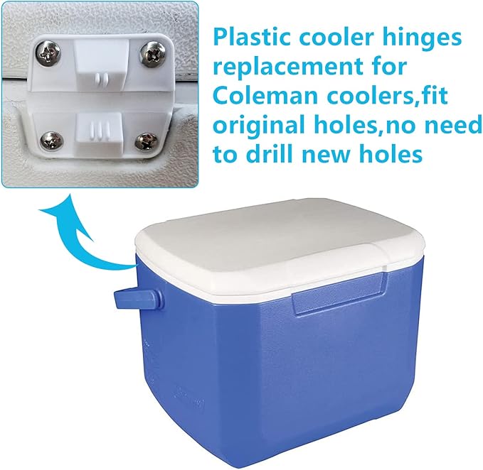 Replacement Cooler Hinges for Coleman Camping Accessories and Ice Chest, Cooler Hinges Kit for Rubbermaid Parts - 4 Pack