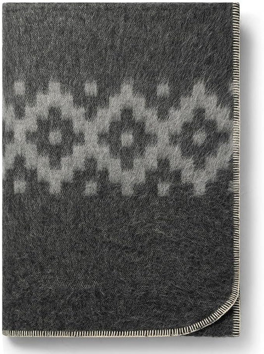 Thick Alpaca Wool Blanket Heavyweight Camping Outdoors Indoors Soft Peru Queen Size Ethnic Design (Dark Gray - Soft Gray, Queen Size)