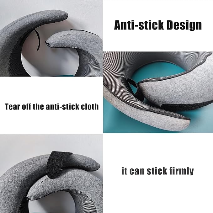 2PC Neck Travel Pillow,Travel Pillow Airplane Memory Foam Airplane Pillow 360 Degree Support Neck Pillow,Compact and Ergonomic Design for Traveling, Airplanes, Offices, Car(2PC Black)