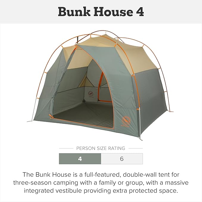 Big Agnes Bunk House - Large Family Tent, 3 Season Waterproof Backpacking Gear, Easy Set Up for Groups