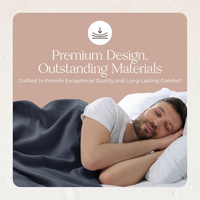 100% Organic Cotton Blanket - GOTS & Fairtrade Certified Organic Cotton Throw Blanket for Bed with Soft Warm & Breathable Single Knit Weave - Great as Bedspread or Coverlet (Mineral, King/Cal King)