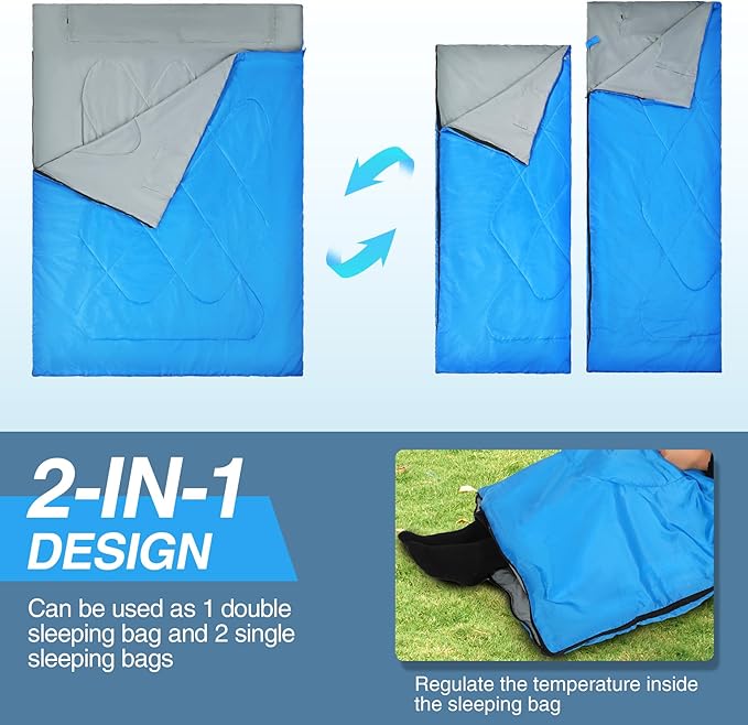 REDCAMP Ultra Lightweight Sleeping Bag for Backpacking, Hiking, Comfort for Adults Warm Weather, with Compression Sack