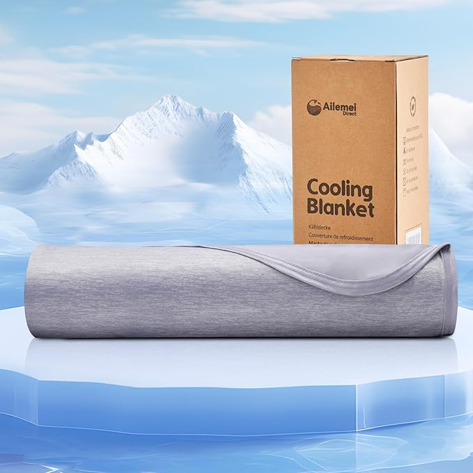Ailemei Direct Cooling Blanket Twin Size for Couch, Double-Sided Summer Cooling Blankets for Hot Sleepers, Lightweight Ice Cool Blanket to Relieve HotFlashes, Breathable Bed Cold Blankets for Sleeping