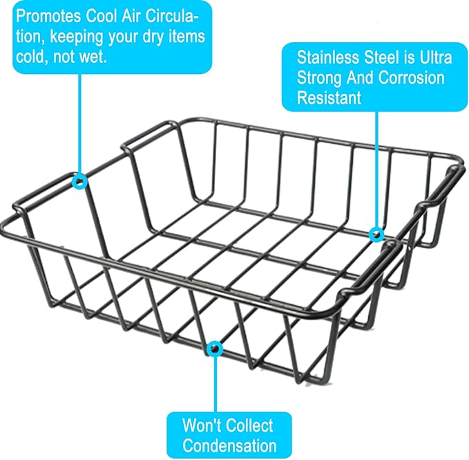 Cooler Basket for RTIC 65,Inside Dry-Goods Basket Compatible with RTIC 65 Coolers,Stainless Steel Wire Cooler Rack
