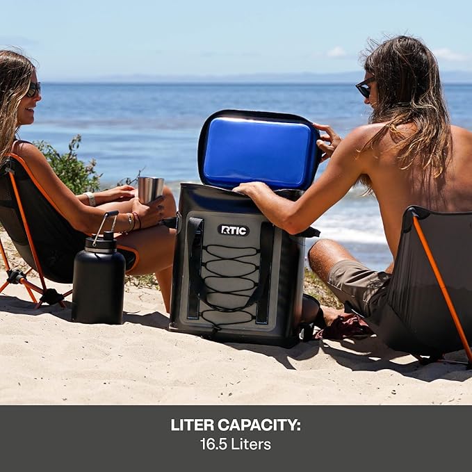 RTIC Backpack Cooler 24 Can, Insulated Portable Soft Cooler Bag Waterproof for Ice, Lunch, Beach, Drink, Beverage, Travel, Camping, Picnic, Car, Hiking