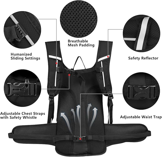 NONSAR Hydration Backpack, Hiking Backpack with 3L Water Bladder, Insulated Water Backpack for Women, Men, Kids, Keep Liquids Cool Up to 5 Hours, Daypack for Hiking, Running, Climbing, Cycling