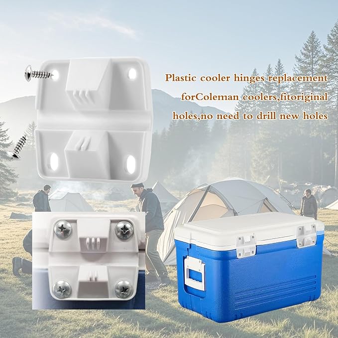 Cooler Plastic Hinges Replacement for Coleman Coolers - Replacement Hinges for Coleman Xtreme Coolers, Rubbermaid Parts Ice Chest- 4 Pack
