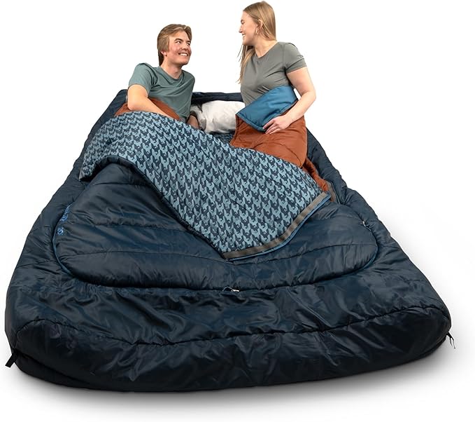 Kelty Tru.Comfort Doublewide 20 Degree Sleeping Bag – Two Person Synthetic Camping Sleeping Bag for Couples & Family Camping
