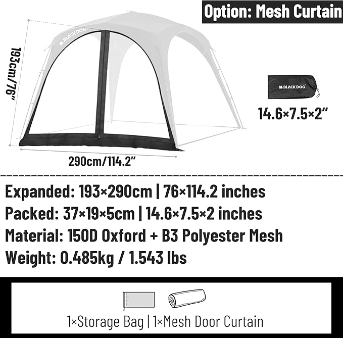 Blackdog Camping Canopy Tent - Quick Easy Set up Instant Pop up Tents for Camping, 4-6 Person UV Resistant Sun Shelter for Sporting Events, Family Camping Trip, Outdoor Activities