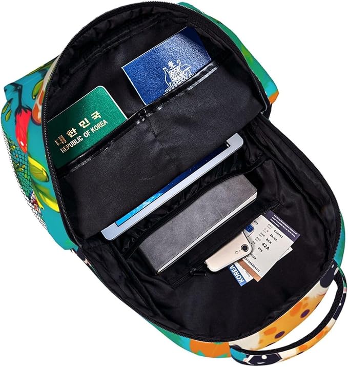 Polyester Daypack for Camping Travel Walking Cycling, Big Capacity Anti-Theft Multipurpose Bookbag, Cartoon Giraffe Watercolor Cute Art Camping Outdoor Backpack
