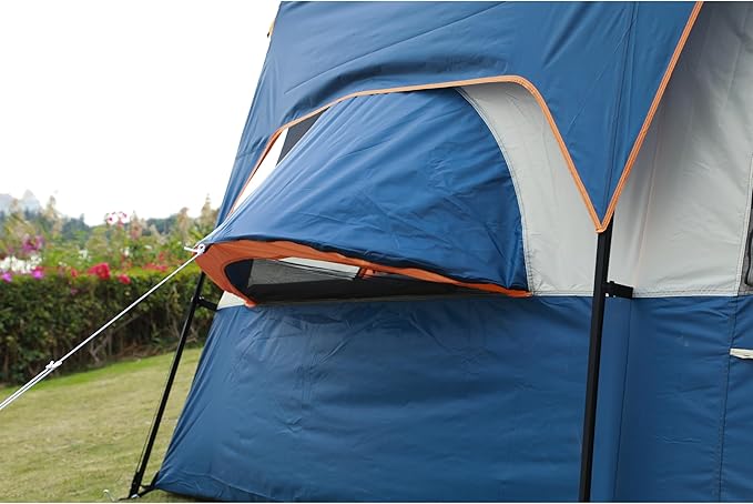 KTT Extra Large Tent 6-10-12-14 Person(B),Family Cabin Tents,2 Rooms,3 Doors and 3 Windows with Mesh,Straight Wall,Waterproof,Double Layer,Big Tent for Outdoor,Picnic,Camping,Family Gathering