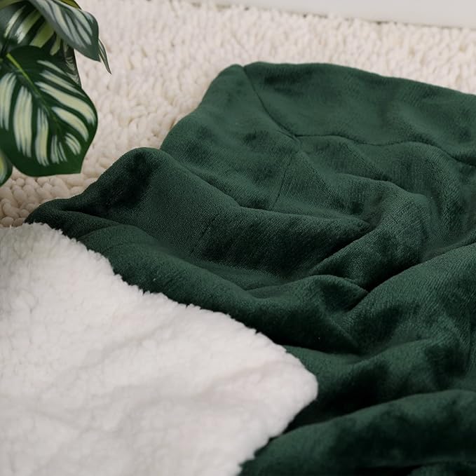 NANPIPER Baby Sherpa Blanket,Warm Toddler Throw Blanket,Soft Newborn Fleece Blanket for Winter (Olive Green,30x40 inches)