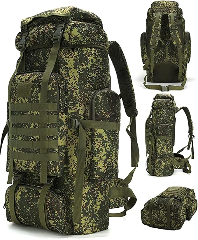 King'sGuard 70L Camping Hiking Backpack for Men Women Large Military Tactical Backpack Molle Rucksack Backpack for Outdoor