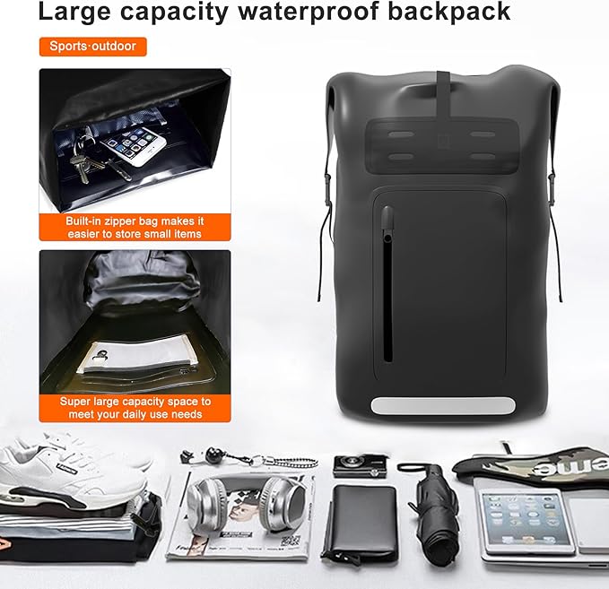 Waterproof Backpack，Heavy Duty Hiking Backpack，35/55/85L dry bag backpack waterproof for Men，Roll-Top Closure，for Kayaking, Travel, Hiking, Fishing, Camping, Motorcycles (blue, 85L)