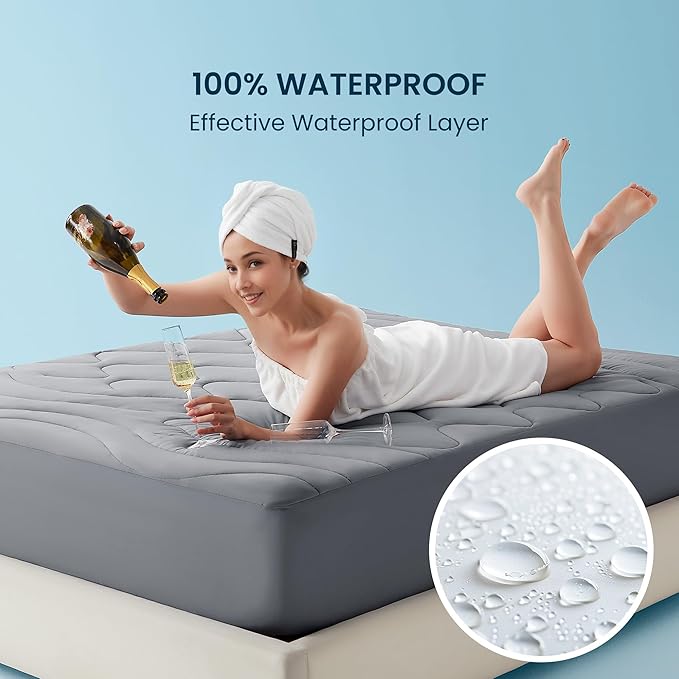 SLEEP ZONE Dual Layer 3 Inch Memory Foam Thick Mattress Topper, 2 inch Cooling Gel Memory Foam Plus 1 inch Waterproof Pillowtop Mattress Pad Cover, Comfort Support (Twin)