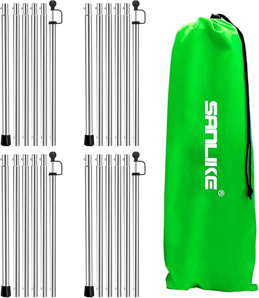 SAN LIKE Tent Poles for Tarp - 90 in Set of 4, Telescoping Canopy Poles for Rooftop Tents, Camping & Trekking, Awning