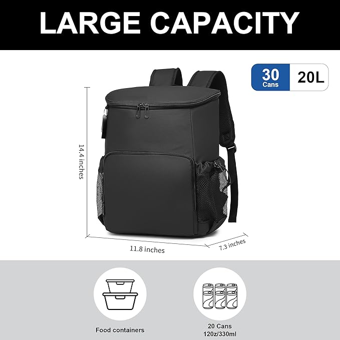 Backpack Cooler for Men and Women Insulated Waterproof Soft Lightweight Cooler Bag Leakproof 30 Cans Travel Camping Picnic Beach
