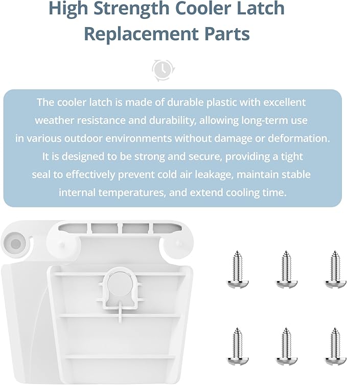 Latch Posts and Screws for Cooler, Compatible with Igloo 50-165 Qt Coolers,High Strength Cooler Latch Replacement Parts