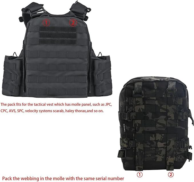 Tactical Mini Molle Hydration Pack,Molle Hydration Carrier with IFAK Pouch&US Flag&Med Patch,Hydropack for 2L Water Bladder