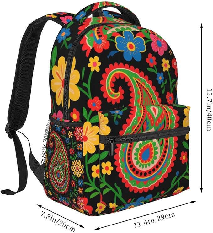 Men Women Lightweight Abstract Paisley Texture Pattern Backpack Large Capacity Carry On Bag With Padded Straps for Sports Work Walking Cycling
