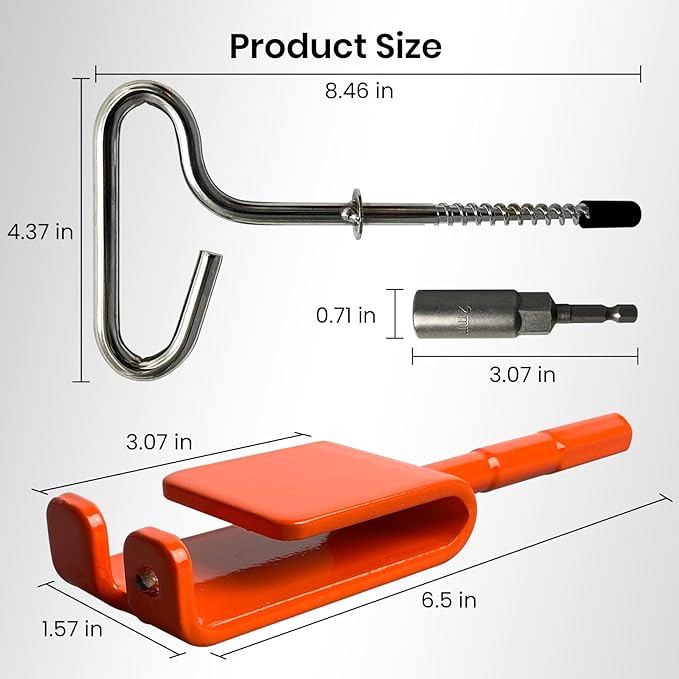 Ice Anchor Tool Kit, Ice Fishing Tent Stakes Nails with Drill Adapter, Stainless Steel Augers Accessories Set, Threaded Gear Equipment with Protective Bag for Setting Up Camping Shelter Shanty