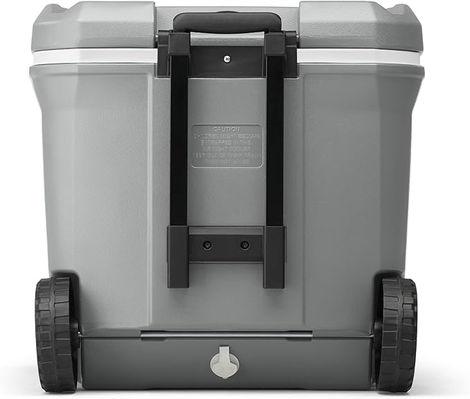 Coleman Classic Series Insulated Portable Rolling Cooler with Wheels, Leak-Resistant Outdoor Hard Cooler Keeps Ice up to 5 Days, 65-Quart