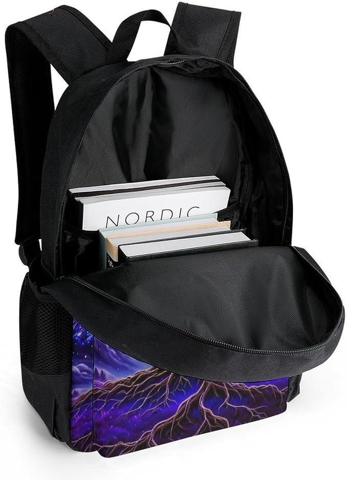 Supdreamc Rucksack Anti-Theft Multipurpose Big Capacity Carry On Bag, Magical Universe Tree Of Life Art Traveling Camping Backpack With Side Pockets