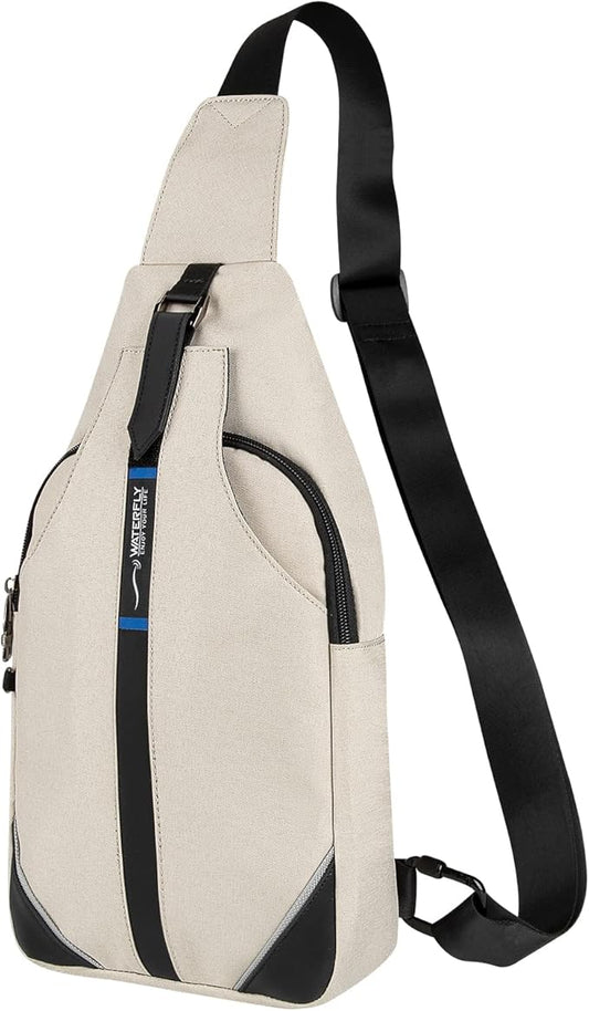 WATERFLY Medium Crossbody Sling Backpack Anti Theft Backpack for Traveling Chest Shoulder Bag