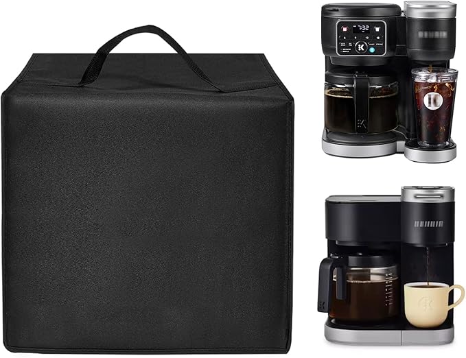 Cold Brew Coffee Maker Cover Drip Coffee Maker Lid Waterproof Antistatic Nylon Case for K-Duo Gen2/K-Cup Gen1 Hot & Iced Single Serve & Carafe Coffee Make 72oz (Black)