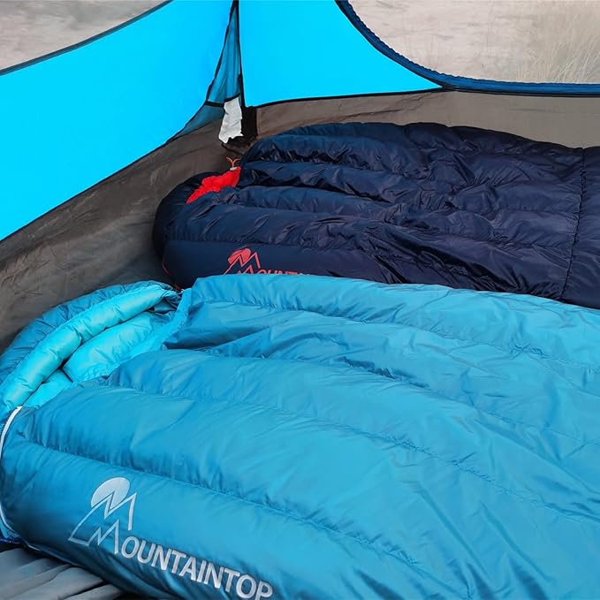 Mountaintop Ultralight Mummy Down Sleeping Bag 650 Fill Power Duck Down Suits for 32 Degree F for Camping Hiking Backpacking