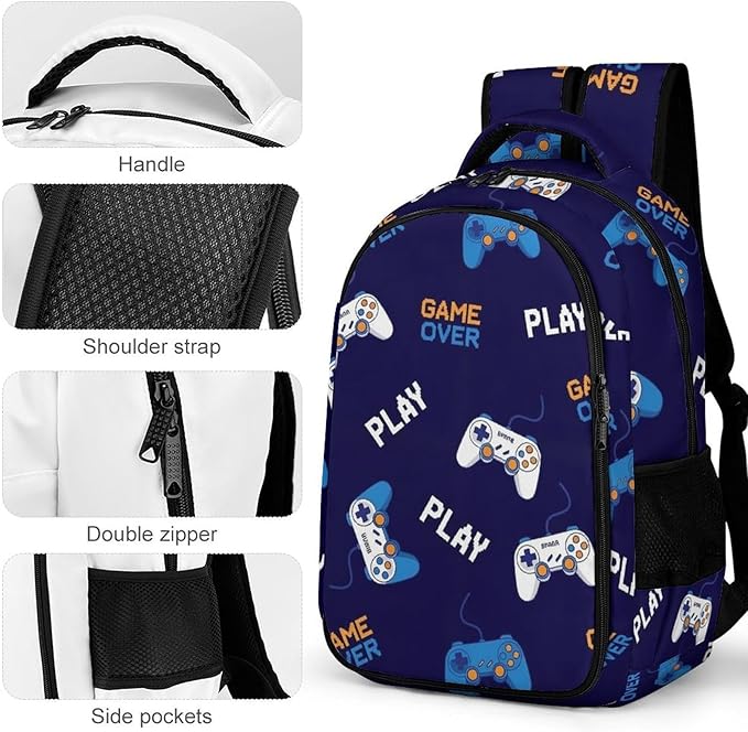 Large Capacity Travel Backpack Play Video Game Weapon Games, Carry On Anti Theft Laptop Backpack with Multi Compartments for Business Weekender Hiking