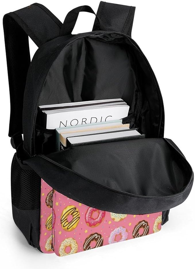 Casual Daypack Cute Pink Doughnut Donut Trekking Travel Hiking with Climbing Shoulder Bag, Shoulder Book Bags
