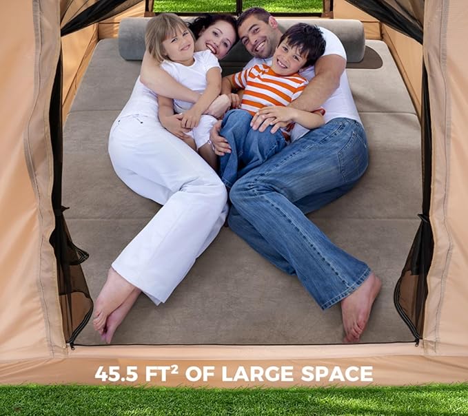 Inflatable Tents for Camping 2-4 Person, Easy Set Up Camping Tent with Automatic & Manual Pump, Waterproof Blow Up Tent for Family Outdoor