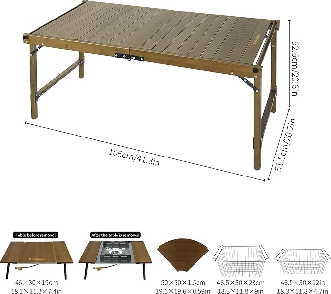 Camping Kitchen Table, Large Outdoor Camping Kitchen Station with Burner Single Portable Folding Cooking Tables Storage Organizer for Picnic BBQ Beach (L Shape Camping Kitchen with Burner)
