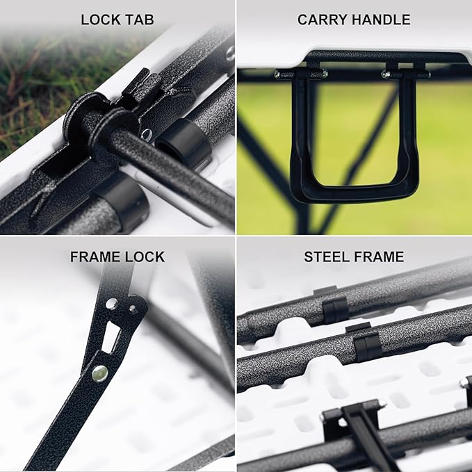 Small White Table, Foldable Table with Foldable, Easy to Carry, for Family Gatherings, Outdoor Gatherings, Indoor