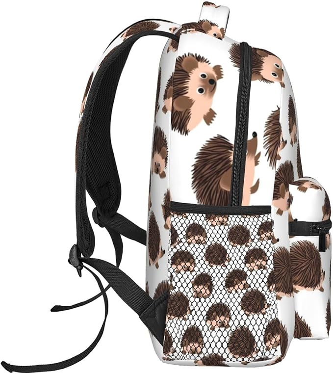 Lightweight Daypack for Camping Business Walking Cycling, Large Capacity Anti-Theft Multipurpose Bookbag, Cute Hedgehog Gym Outdoor Hiking Backpack