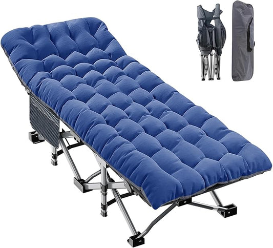 ABORON Camping Cot for Adults, Folding Sleeping Cot with Mattress, 500 lb Capacity Heavy Duty Outdoor Folding Sleeping Bed, Portable Cot Bed for Camping, Indoor Guest Use, Home & Travel