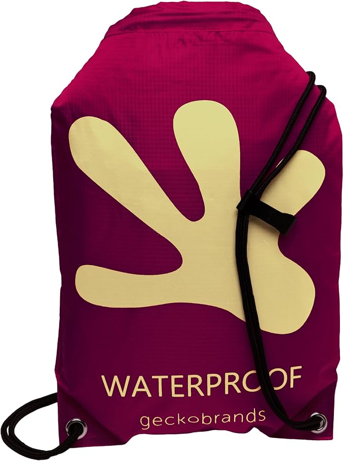 geckobrands Embark 10L Drawstring Backpack – Waterproof, Lightweight Dry Bag for Beach, Hiking, and Light Water Activities