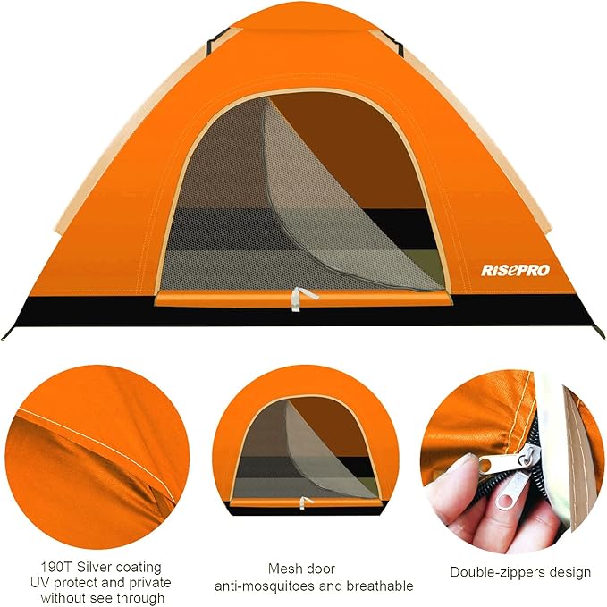 Portable Camping Tent, 2 Person Lightweight, Waterproof Windproof, UV Protection for Outdoor US
