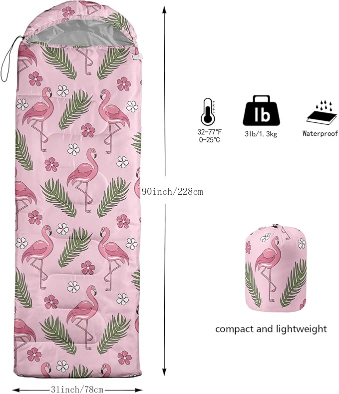 AILONEN Boys Sleeping Bag for Camping,Nautical Anchor,Lightweight & Waterproof,3 Season Warm & Cool Weather,Navy Blue Sleeping Bags for Kids Men Travelling,Outdoors