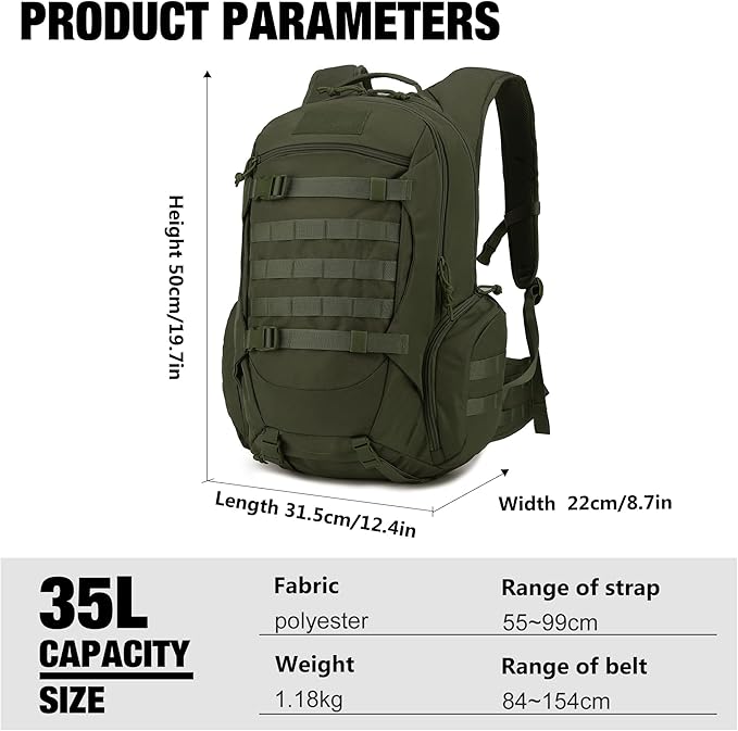 Mardingtop 28L/35L Tactical Backpacks Molle Hiking daypacks for Camping Hiking Military Traveling Motorcycle
