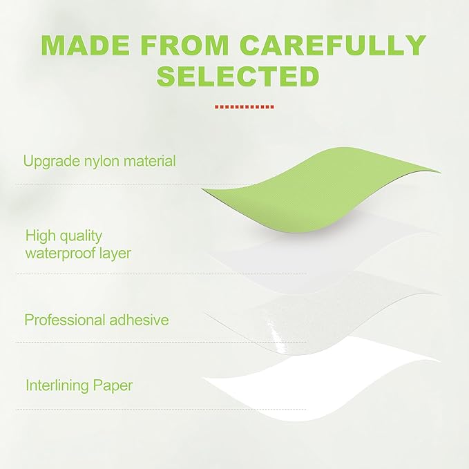 4x78in Nylon Repair Tape，Tent Repair Kit，Self Adhesive Waterproof Fabric Repair Tape for Tent, Umbrella, Sleeping Bag, Down Jackets,Knapsack.（Soft Green）