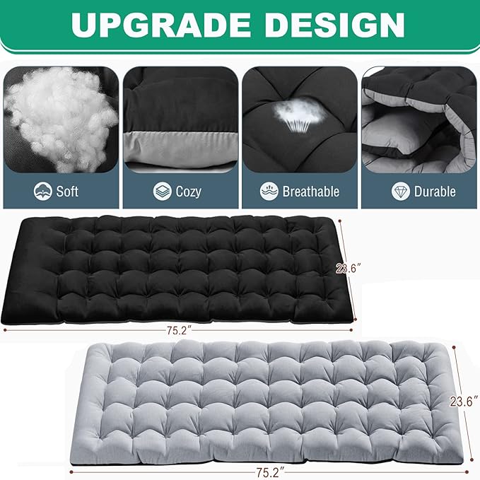 LILYPELLE Lounge Chair with Mattress, Heavy Duty Outside Lounge Chair Outdoor Portable Folding Lounge Chairs Sleeping Cots Bed for Camping, Pool, Beach, Patio