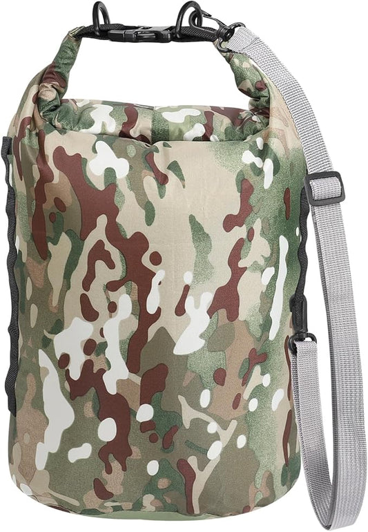 Dry Bags Waterproof Dry Sacks Camouflage Small Lightweight Dry Bag with Strap for Paddle Board Kayaking Fishing Camping Hiking (10L)