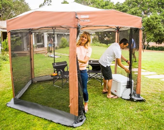Coleman Back Home Screened Canopy Tent with Instant Setup, Outdoor Gazebo for Bug-Free Lounging, Fits Over Picnic Tables, Ideal for Parties, Events, Tailgates, Dining, & More