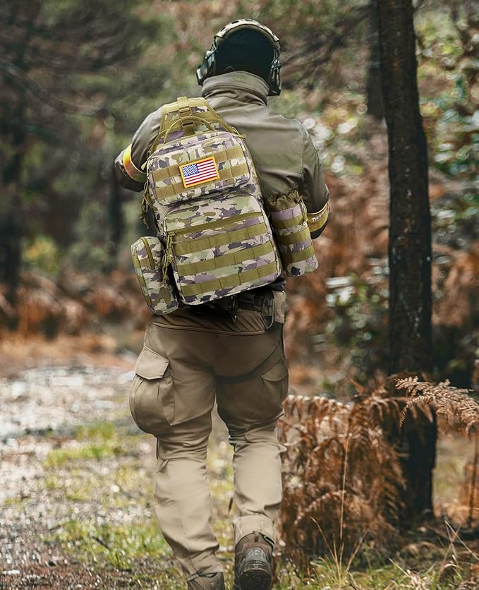 CVLIFE Tactical Sling Bag Backpack for Men Military Shoulder Sling Bag Molle Army Assault Detachable Tactical Bag with Bottle Holder Concealed Carry Daily Day Pack Work Bag for EDC Hiking, Auriclash