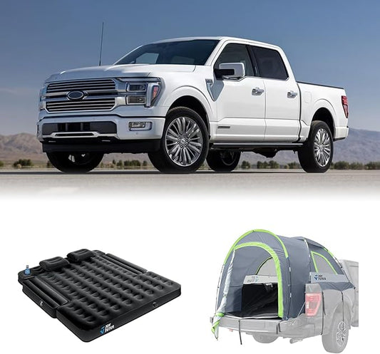 JOYTUTUS Truck Tent with Rainfly 5.5Ft-6Ft + Truck Bed Air Mattress