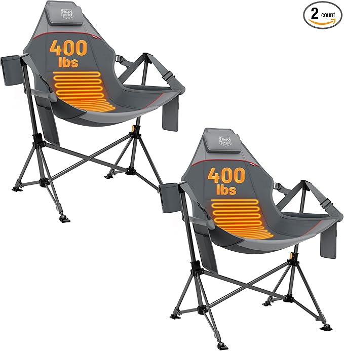 TIMBER RIDGE Hammock Camping Chair, Oversized Swinging Chair with Adjustable Back and Seat Height, Portable Folding Rocking Camping Chair for Outdoor Lawn, Backyard and Patio, Supports 400lbs