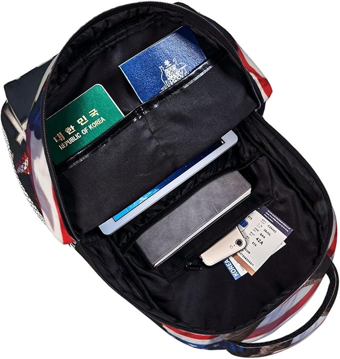 Rucksack Anti-Theft Multipurpose Big Capacity Carry On Bag, 250th Anniversary Freedom Eagle Art Traveling Camping Backpack With Side Pockets