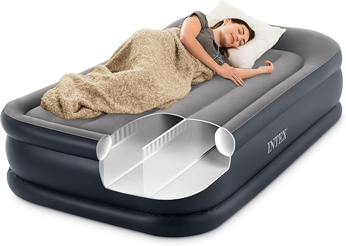 Intex Pillow Dura-Beam Series Rest Raised Airbed with Internal Pump (2020 Model)